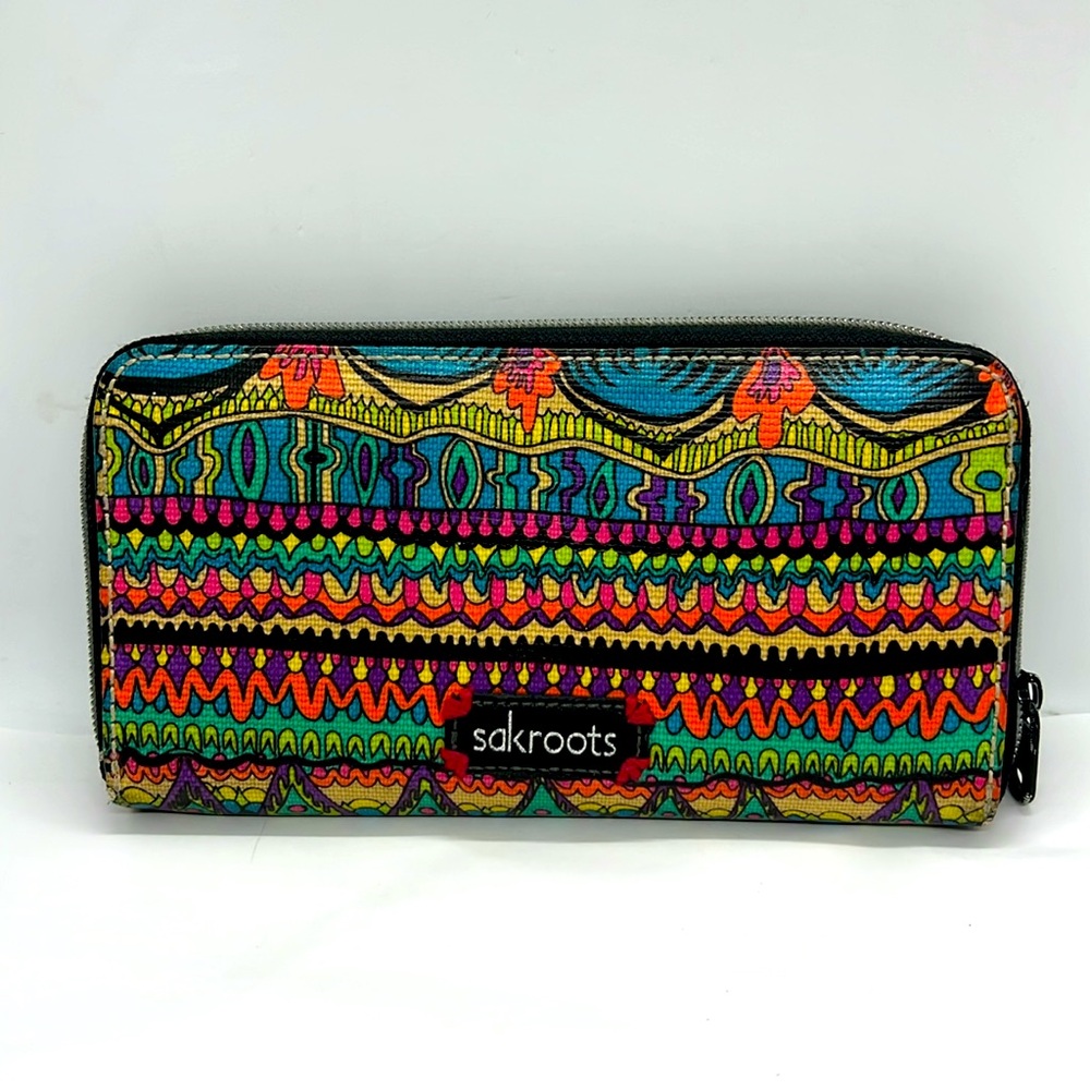 Sakroots Peace Zip Around Wallet